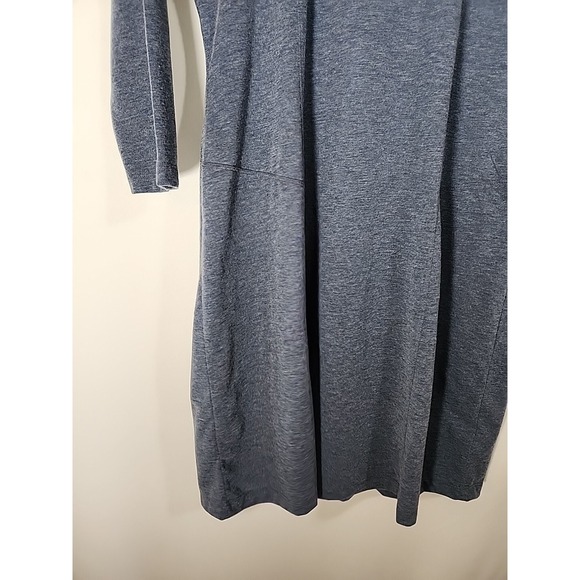 PRANA‎ Soskia Heathered Blue 3/4 Sleeve Wool Knit Midi Dress Pockets Womens M - Picture 5 of 16